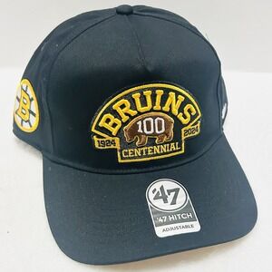 '47 Brand Boston Bruins Centennial Sure Shot Hitch A-Frame Hat Adjustable‎ Black